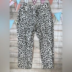 J.crew leopard pants 4p cheetah animal print pants black white